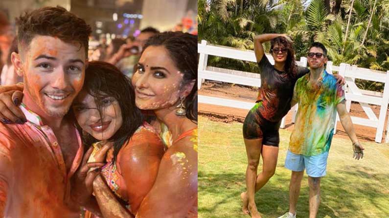 PRIYANKA CHOPRA NICK HOLI CELEBRATION