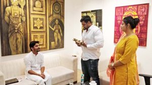 Dhruva Sarja: ಧ್ರುವ ಸರ್ಜಾಗೆ ಹನುಮನ ವಿಗ್ರಹ ನೀಡಿದ ವಿನಯ್ ಗುರೂಜಿ