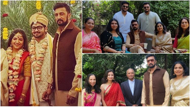 Vikrant Rona Star Kichcha Sudeep Attends Cousin Wedding With Family Vikrant Rona Star Kichcha Sudeep Attends Cousin Wedding With Family