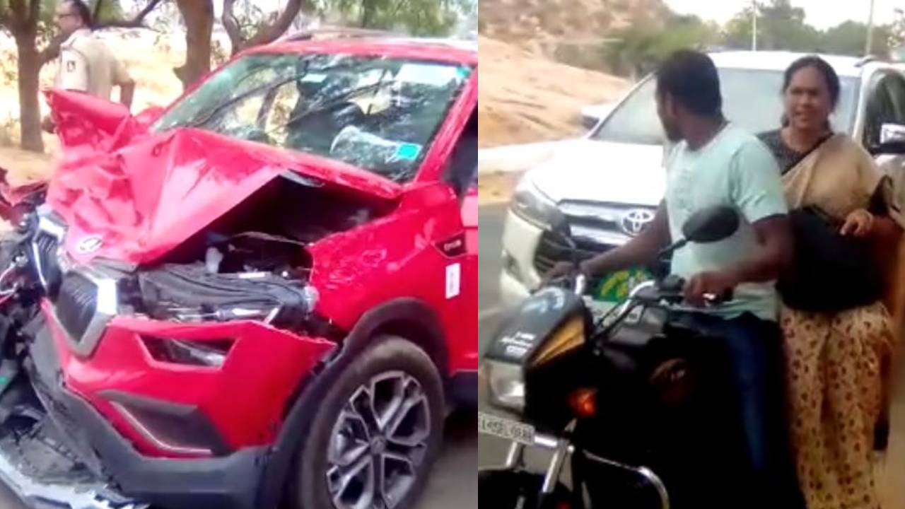 accident between two cars; Union Minister Shobha Karandlaje helps them  irshadJobs | irshad Jobs