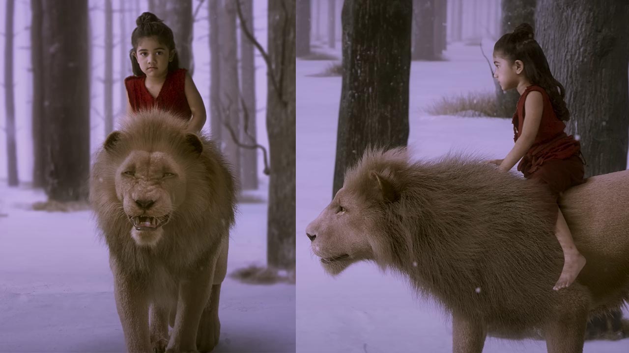 Allu Arjun Daughter Allu Arha ride Lion In Shakuntalam Movie | Allu ...